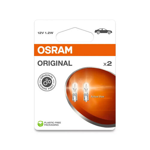 Osram 12V Original Line – 1,2 W – B 2 x 4,6 T – 2 Stück – Box