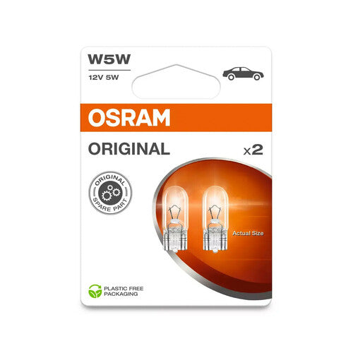 Osram 12V Original Line – W5W – 5W – W2,1x9,5d – 2 Stück – Box