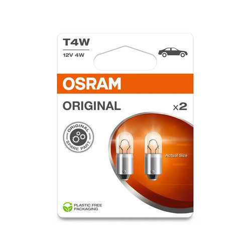 Osram 12V Original Line - T4W - 4W - BA9s - 2 uds - Caja