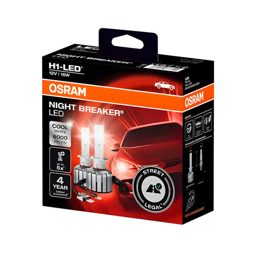 Osram 12V Night Breaker Led - H1 - 16W - P14,5s - 2 uds - Caja