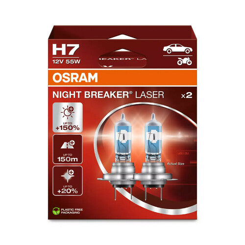 Osram 12V Night Breaker Laser - H7 - 55W - PX26d - 2 pz - Scatola