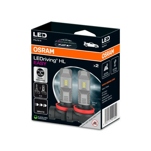 Osram 12V LEDriving HL Easy - (H8/H11/H16) - 8W - PGJ19-1/2/3 - 2 uds - Caja