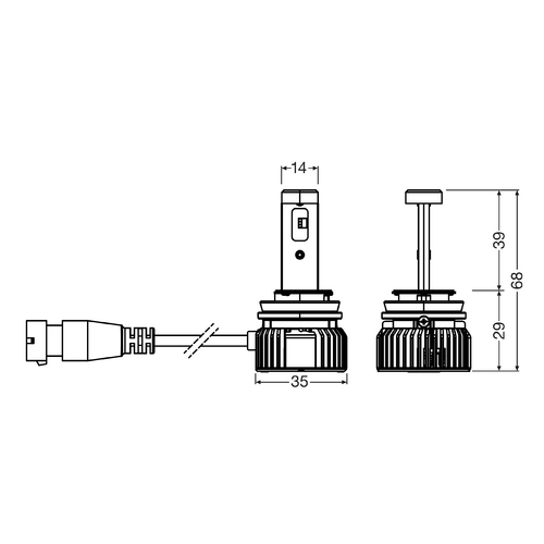 Osram 12V Night Breaker Led Smart ECE - H11 - 14W - PGJ19-2 - 2 uds - Caja