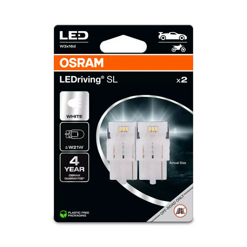 Osram 12V LEDriving SL - (W21W) - 1W - W3x16d - 2 uds - Caja - Blanco