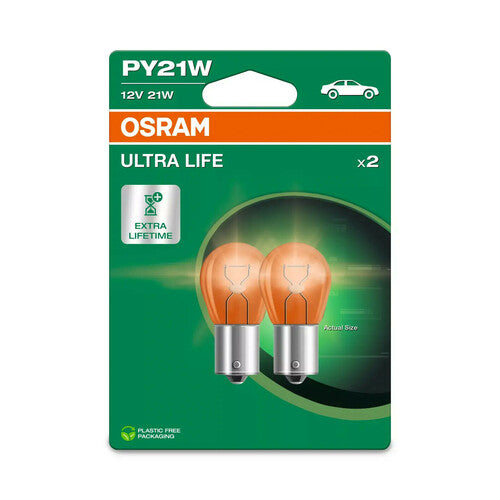 Osram 12V Ultra Life - PY21W - 21W - BAU15s - 2 pz - Scatola