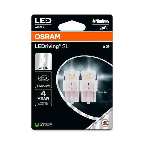 Osram 12V LEDriving SL - (W21/5W) - 1W - W3x16q - 2 uds - Caja - Blanco