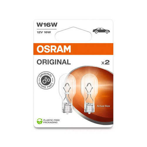 Osram 12V Original Line - W16W - 16W - W2,1x9,5d - 2 Stück - Box