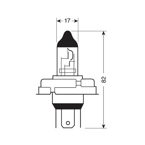 Osram Lampadina 12V Original Line - R2 - 45/40W - P45t - 1 pz - Scatola