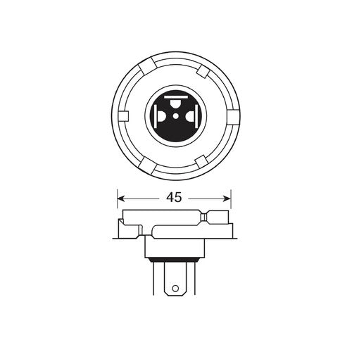 Osram Lampadina 12V Original Line - R2 - 45/40W - P45t - 1 pz - Scatola