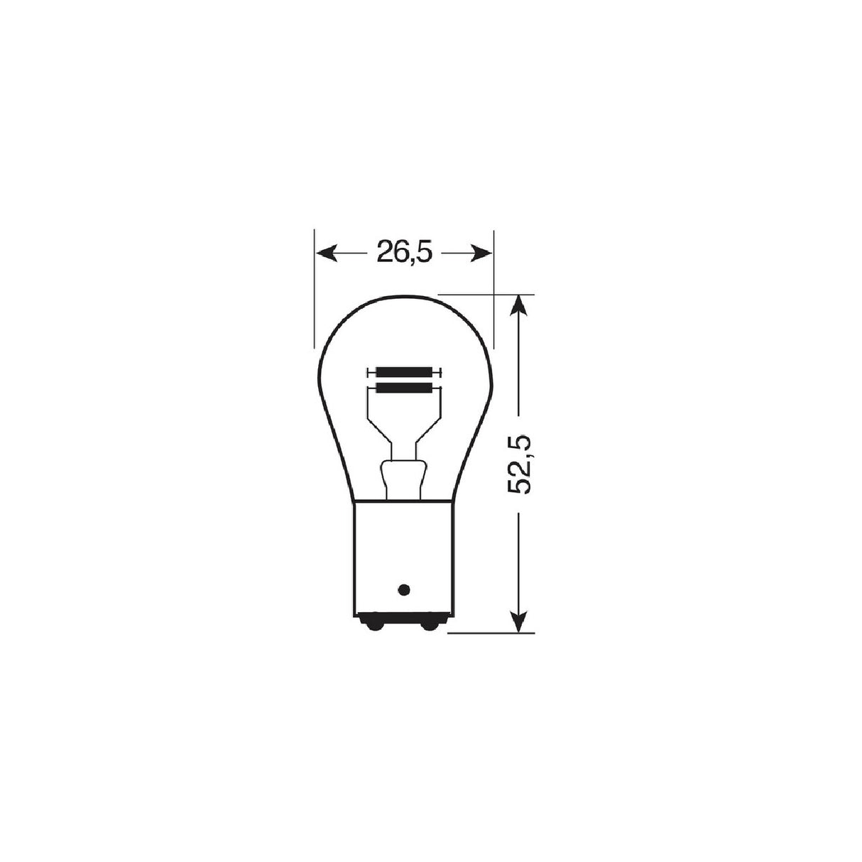 Osram Lampadina 12V Diadem - PR21/5W - 21/5W - BAW15d - 1 pz - Blister - Rosso