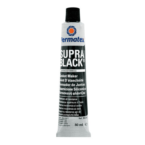 Junta de silicona Permatex Supra Black de secado rápido - 80 ml