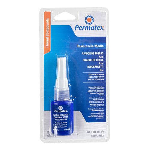 Fijador de roscas azul de resistencia media Permatex, equipo original, 10 ml