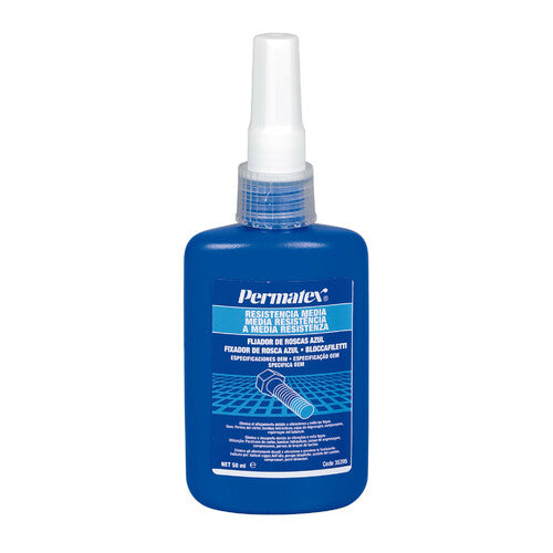 Fijador de roscas Permatex de resistencia media, azul, 50 ml, equipo original