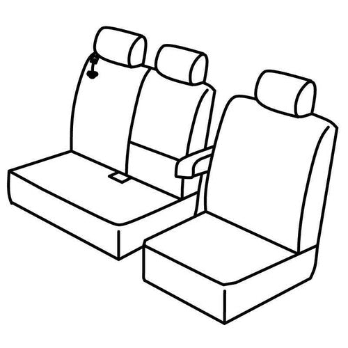 Lamp Set of Superior Black/Grey Seat Covers for Doblo' Cargo 01/15> Combo 04/12>08/18