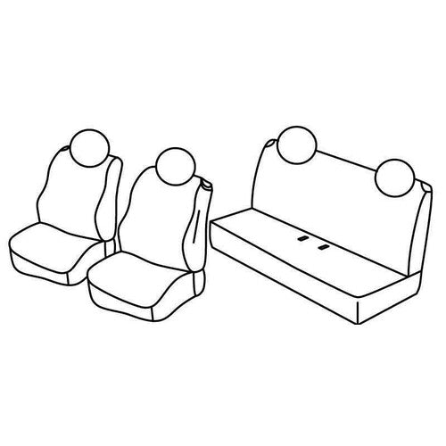 Black/Red Seat Cover Set Fiat 500 07/07>06/15 500C 07/09>06/15 C15001E