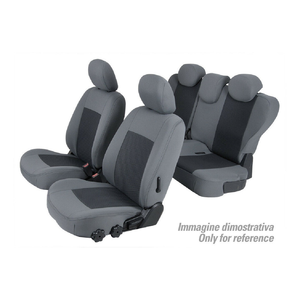 Seat Cover Set Grey/Black Fiat 500 07/07>06/15 500C 07/09>06/15 C15002C