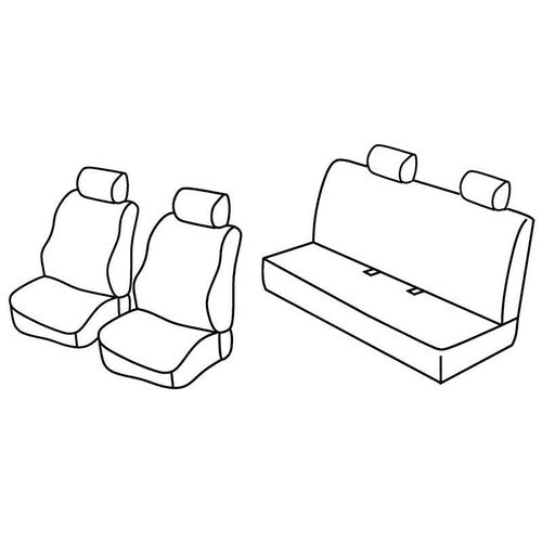 Juego de fundas de asiento negro/azul Fiat Panda 09/03>01/12 Classic 02/12>12/12 C15016D QC15016D