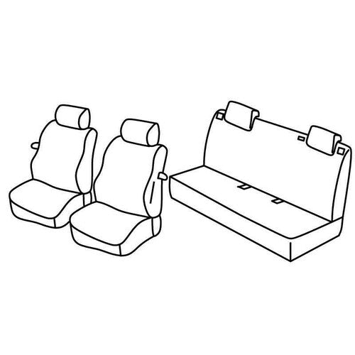Juego de fundas de asiento superiores negras/rojas para Fiat Grande Punto 3p 09/05>04/12 C15040E QC15040E