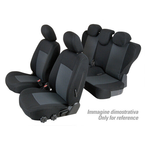 Superior Black/Grey Seat Cover Set Fiat Grande Punto 3p 09/05>04/12 C15041F