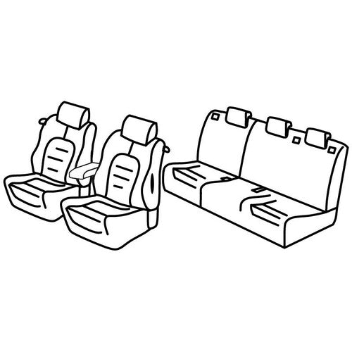 Juego de fundas de asiento Lampa Superior - Negro/Rojo - Alfa Romeo Mito (09/08>04/19) QE10112E