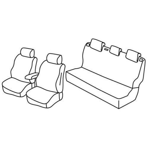 Juego de fundas de asiento superiores negras/azules para Volkswagen Polo 5p 09/09>09/17 Familiar QE37119D