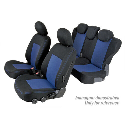 Juego de fundas de asiento superiores negras/azules para Volkswagen Polo 5p 09/09>09/17 Familiar QE37119D