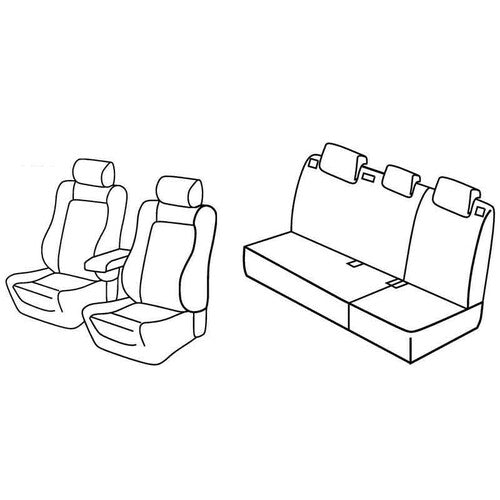 Juego de fundas de asiento negro/gris superior para Volkswagen Polo 5p 05/14>09/17 Sportline QE37120F