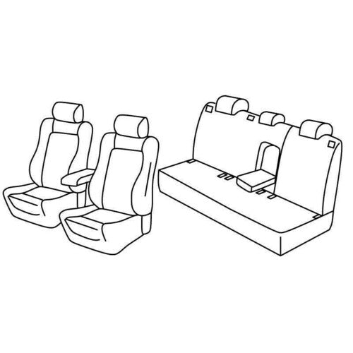 Juego de fundas de asiento negro/gris superior para Volkswagen Golf VI 5p 11/08>10/12 Highline QF37057F