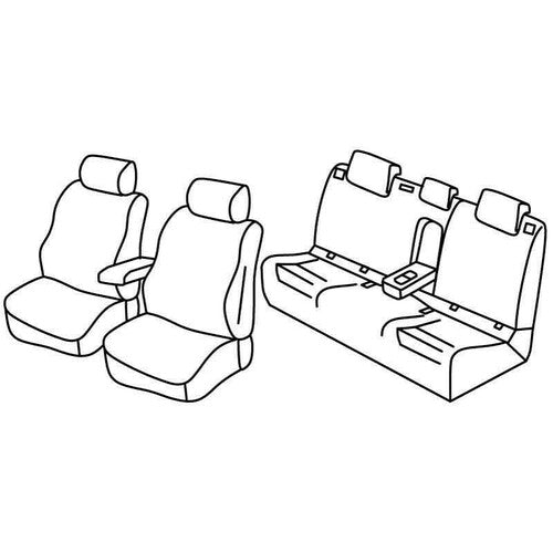 Juego de fundas de asiento superiores negras y rojas para Volkswagen Golf VII 5p 11/12>12/19 QF37062E