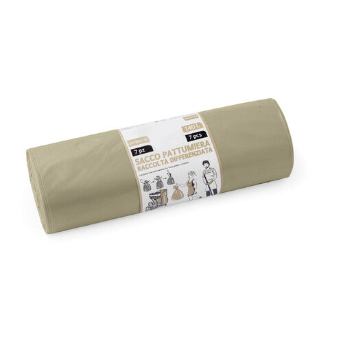 Professionelle bernsteinfarbene Rolle mit 7 Müllsäcken für die getrennte Abfallsammlung – 90 x 120 cm