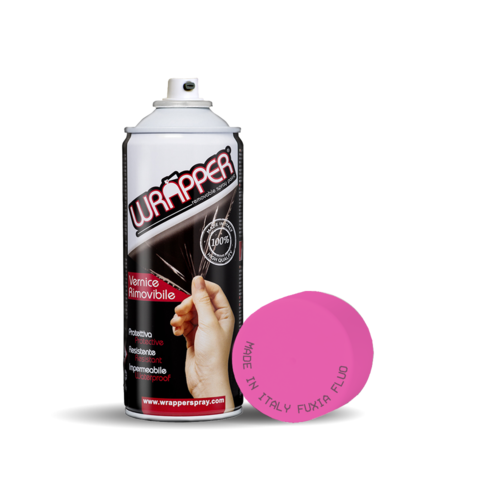 Envoltorio de película en aerosol removible, 400 ml - Fucsia fluorescente