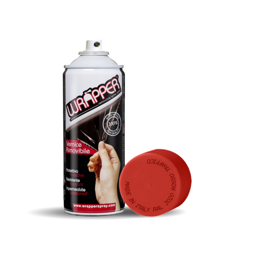 Wrapper pellicola spray rimovibile, 400 ml - Rosso traffico - Ral 3020