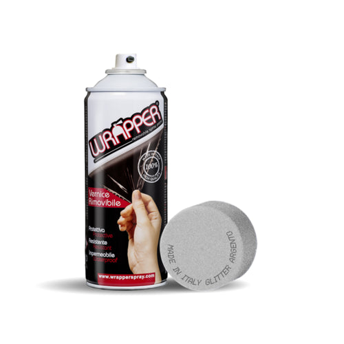 Removable Spray Film Wrapper, 400 ml - Silver Glitter