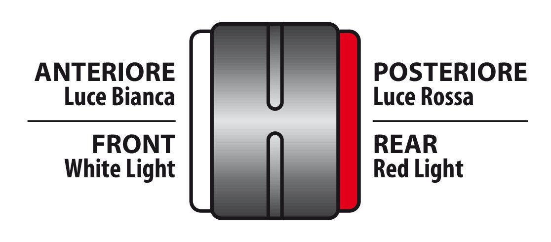 Lampa Ilumia Luce Ingombro 2 LED Bianco/Rosso 24V 60° Flex Sinistra