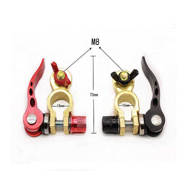 Morsetti batteria con leva - positivo e negativo MSB203