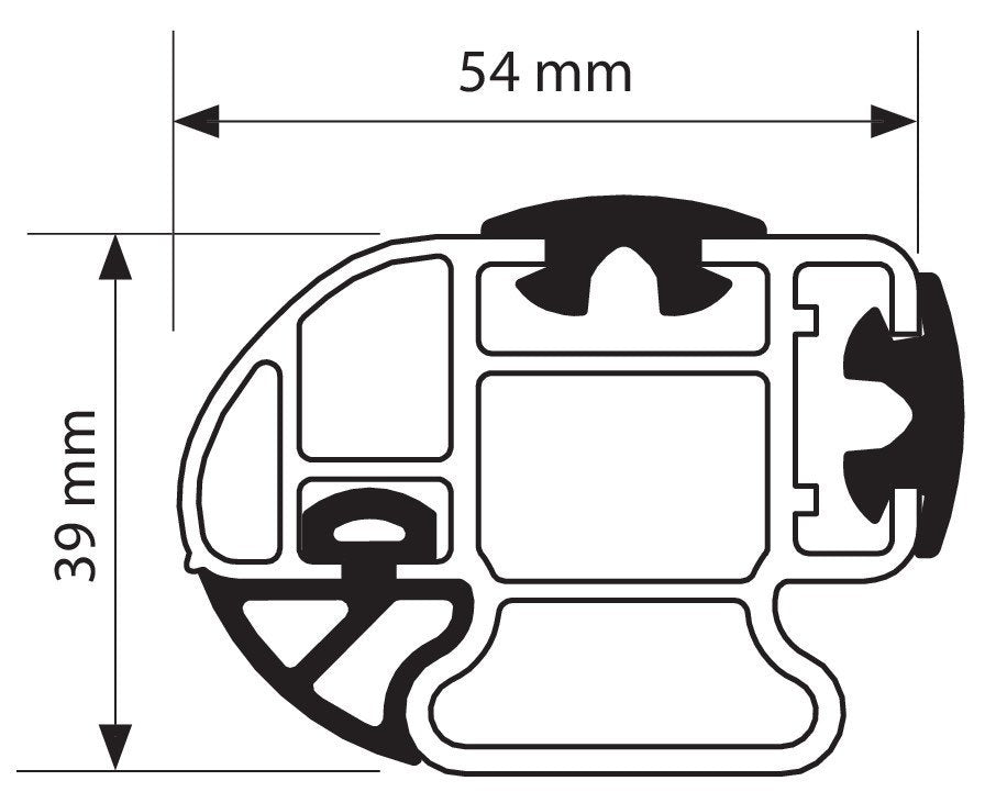 Nordrive Kargo-Plus, barra portatutto alluminio - 135 cm N10035