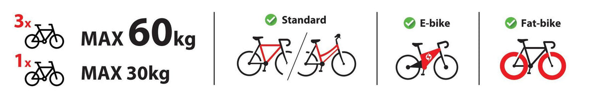 Nordrive Wave 3, portabiciclette per gancio traino - 3 bici N50416