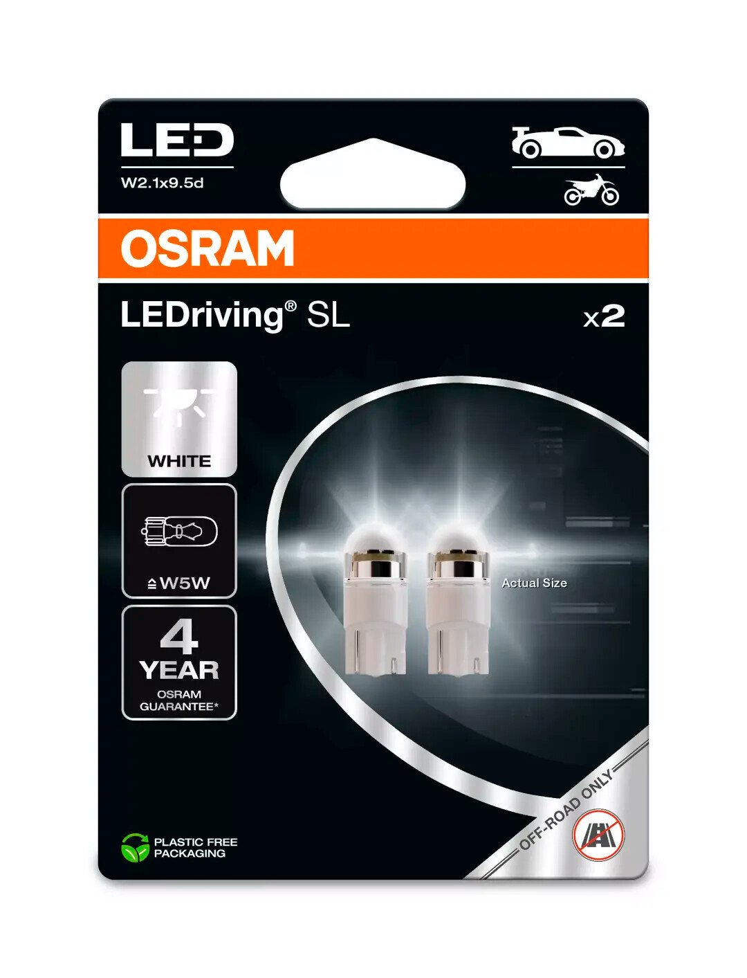 Osram 12V LEDriving SL - (W5W) - 1W - W2,1x9,5d - 2 pz - Scatola - Bianco