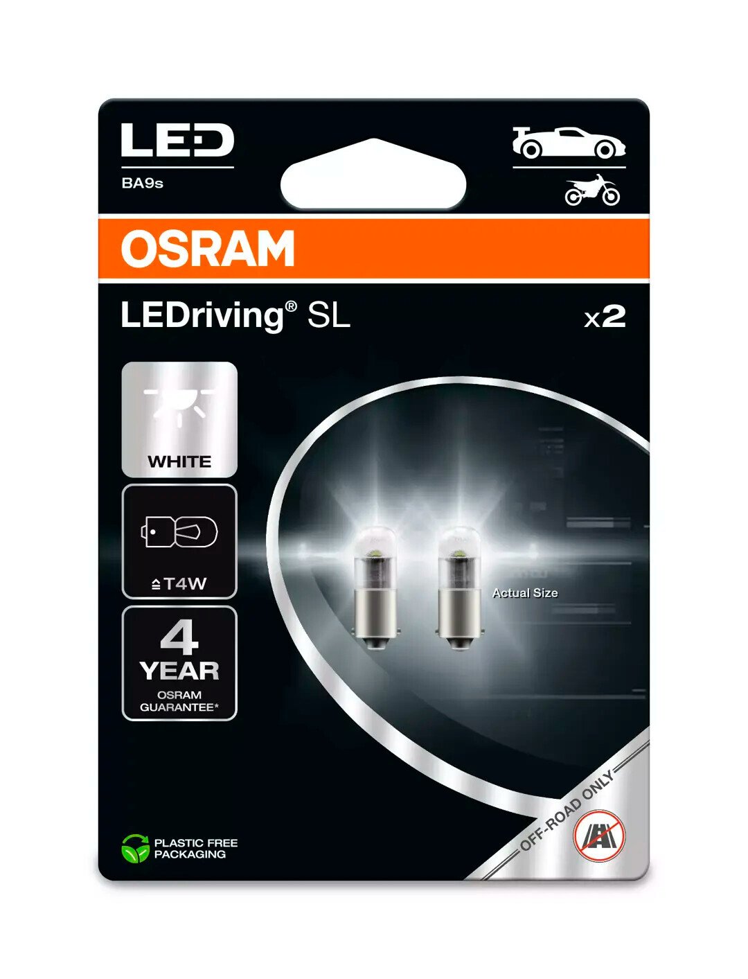 Osram 12V LEDriving SL - (T4W) - 1W - BA9s - 2 pz - Scatola