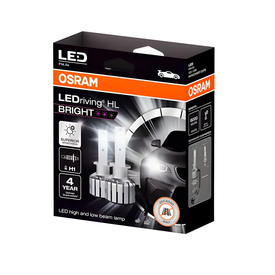Osram 12V LEDriving HL Bright - (H1) - 13W - P14,5s - 2 pz - Scatola