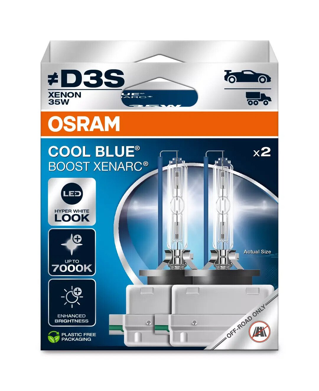 Osram Xenarc Cool Blue Boost - D3S - 35W - PK32d-5 - 2 pz - Scatola