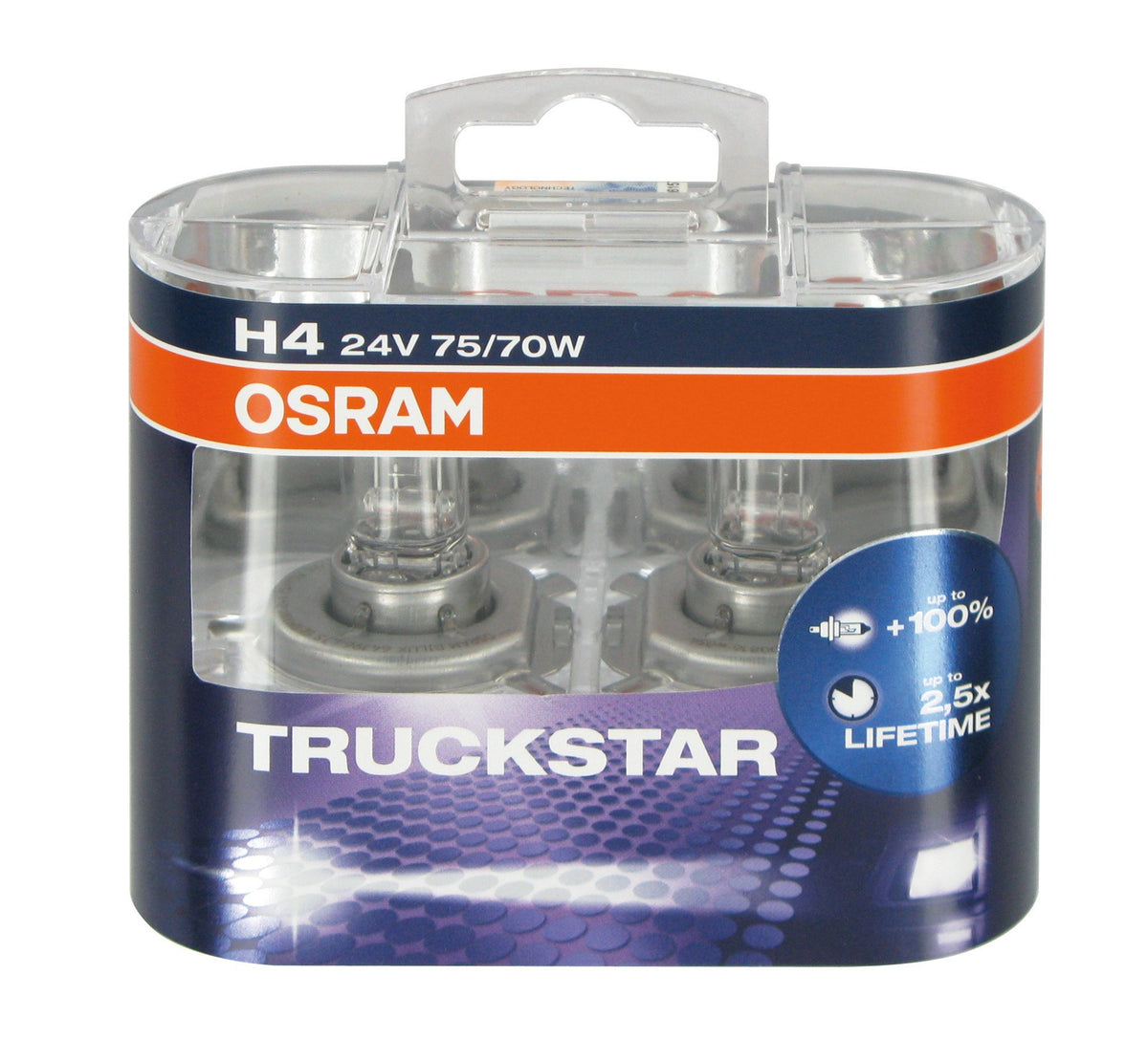 Osram Lampadina 24V Truckstar - H4 - 75/70W - P43t - 2 pz - Scatola Plast.