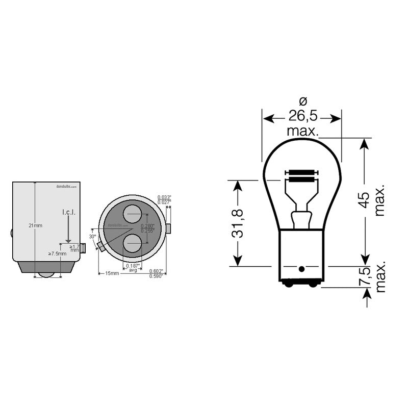 Osram Lampada Osram 12v 21/4W Baz15D