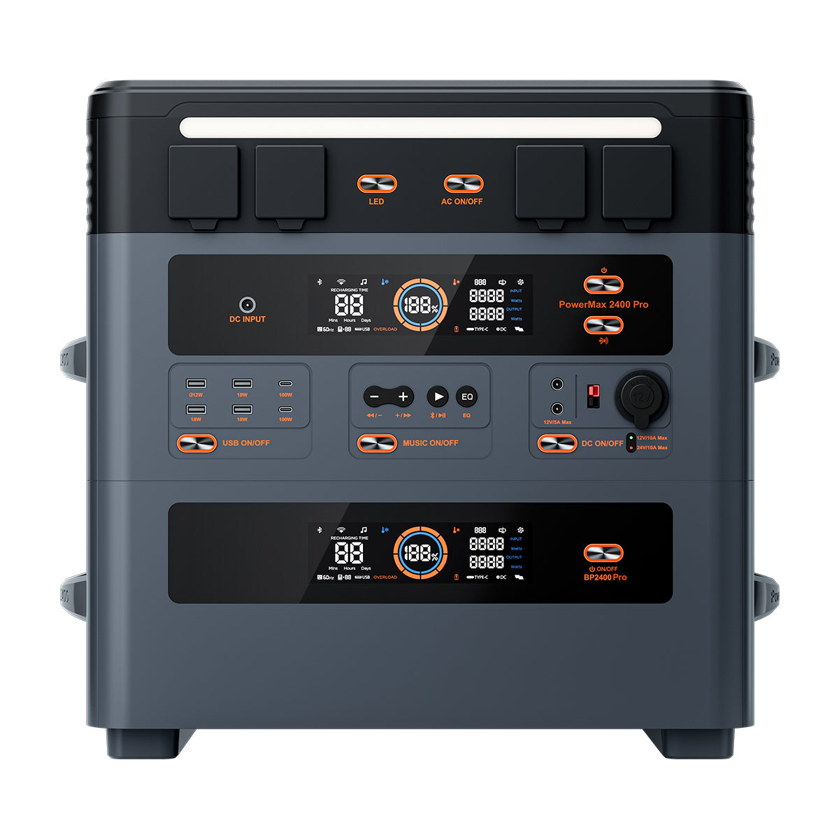 OSCAL PowerMax 2400 Pro – Power Station LiFePO4 2016Wh | 2400W con UPS, Wireless e Audio