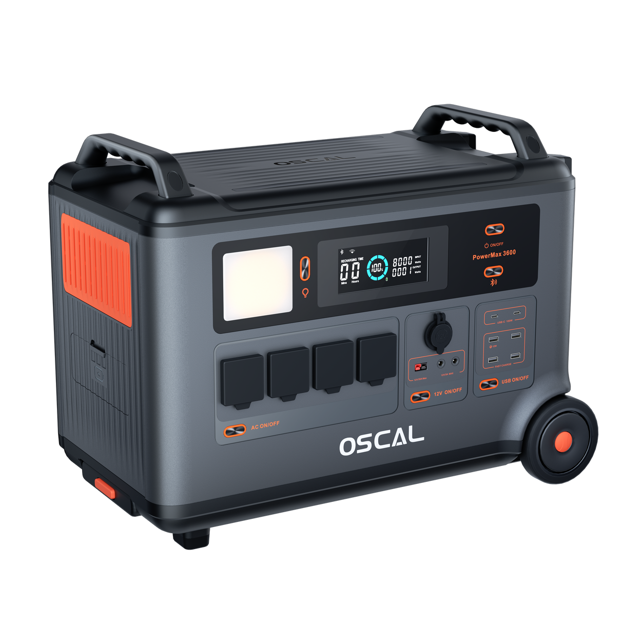 OSCAL PM3600 – Stazione di Energia Portatile 3600 Wh | 3000 W con UPS e Batteria LiFePO4