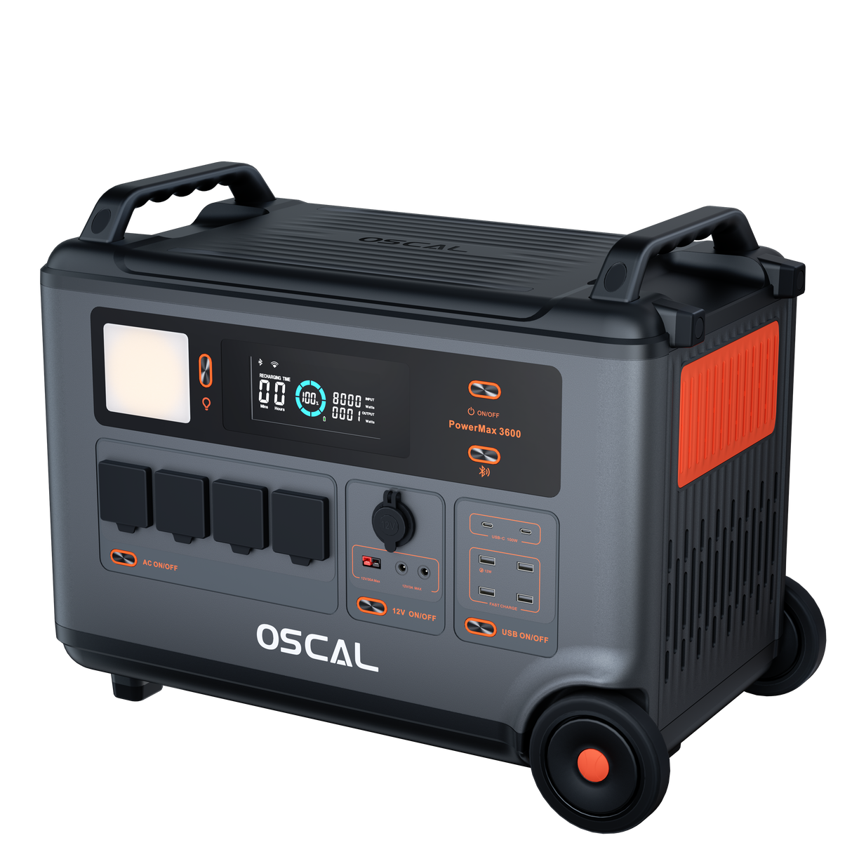 OSCAL PM3600 – Stazione di Energia Portatile 3600 Wh | 3000 W con UPS e Batteria LiFePO4