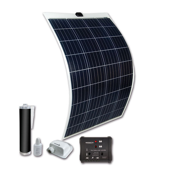 Antarion Kit Pannello Solare Flessibile 135W Monocristallino per Camper e Van, 1090x680x3 mm