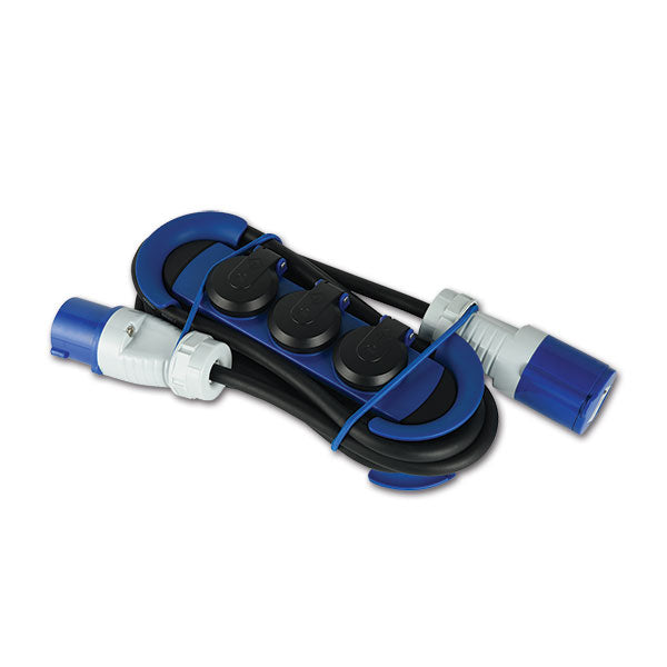Cable de extensión IEC Electraline de 3 m + regleta de enchufes