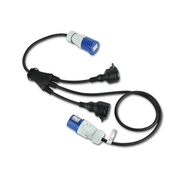 Electraline CEE Verlängerungskabel (Stecker/Buchse) + 2 Schucko-Steckdosen IP44