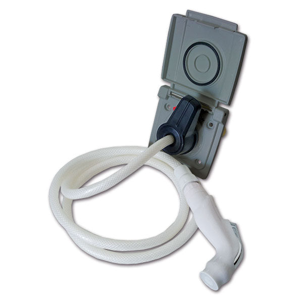 Presa acqua grigia con miscelatore, attacchi JG e doccetta con tubo 1,5 m PRE140G